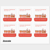 クリスマスジンジャーブレッドトレインクッキー表現 スクエアシール (シート)