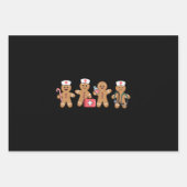 クリスマスジンジャーブレッドナースチームのクルーのギフト ラッピングペーパーシート (正面)