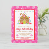 クリスマスジンジャーブレッドハウスアンドライツ誕生日 招待状 (スタンド正面)