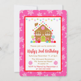 クリスマスジンジャーブレッドハウスアンドライツ誕生日 招待状