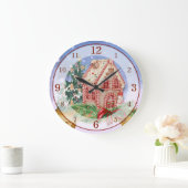 クリスマスジンジャーブレッドハウスウォーターカラーアクリル ラージ壁時計 (ホーム)