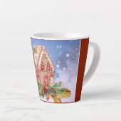 クリスマスジンジャーブレッドハウスウォーターカラー カフェラテマグ (右アングル)