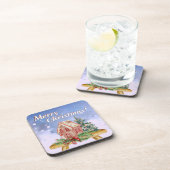 クリスマスジンジャーブレッドハウスウォーターカラー コースター (右側)