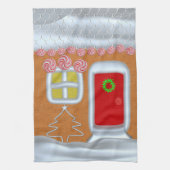 クリスマスジンジャーブレッドハウスキッチンタオル キッチンタオル (縦)