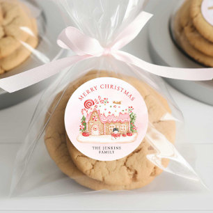 クリスマスジンジャーブレッドハウスギフト ラウンドシール