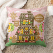 クリスマスジンジャーブレッドハウスクッキーキャンディ棒つきキャンデー クッション (ブランケット)