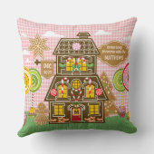 クリスマスジンジャーブレッドハウスクッキーキャンディ棒つきキャンデー クッション (裏面)