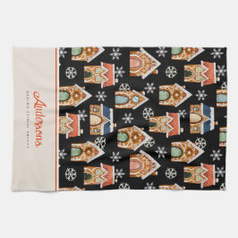 クリスマスジンジャーブレッドハウスクッキー キッチンタオル