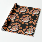 クリスマスジンジャーブレッドハウスクッキー ラッピングペーパー (アンロールド)