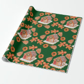 クリスマスジンジャーブレッドハウスクッキー ラッピングペーパー (アンロールド)