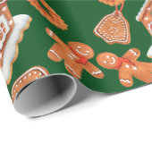 クリスマスジンジャーブレッドハウスクッキー ラッピングペーパー (ロールコーナー)