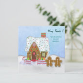 クリスマスジンジャーブレッドハウスサンキュー サンキューカード (スタンド正面)