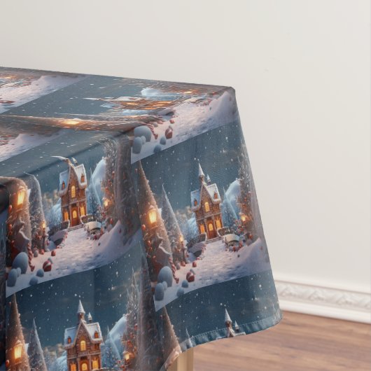 クリスマスジンジャーブレッドハウススターリーナイト テーブルクロス (インサイチュ)