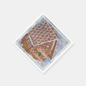 クリスマスジンジャーブレッドハウスパーティー スタンダードカクテルナプキン (角)