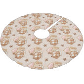 クリスマスジンジャーブレッドハウスピンクッキーブラウン ブラッシュドポリエステルツリースカート (アングル)