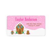 クリスマスジンジャーブレッドハウスブライトピンク ラベル (正面)