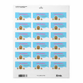 クリスマスジンジャーブレッドハウスブルーとピンク ラベル (フルシート)