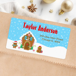 クリスマスジンジャーブレッドハウスブルーとレッド ラベル