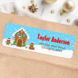 クリスマスジンジャーブレッドハウスブルーとレッド ラベル