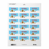 クリスマスジンジャーブレッドハウスブルーとレッド ラベル (フルシート)