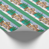 クリスマスジンジャーブレッドハウスプードル ラッピングペーパー (角)