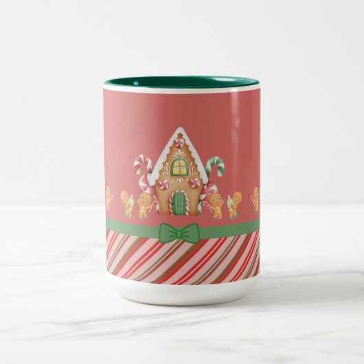 クリスマスジンジャーブレッドハウスホットチョコレート ツートーンマグカップ (中央)