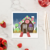 クリスマスジンジャーブレッドハウスホリデイキャンディコテージ スタンダードカクテルナプキン (インサイチュ)