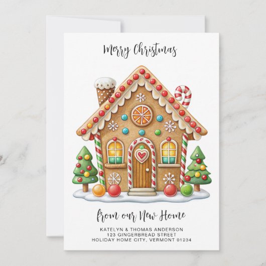 クリスマスジンジャーブレッドハウス新しいアドレス移動 案内状 (正面)