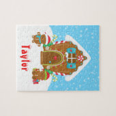 クリスマスジンジャーブレッドハウス赤と青 ジグソーパズル (横)