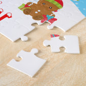 クリスマスジンジャーブレッドハウス赤と青 ジグソーパズル (側面)