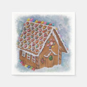 クリスマスジンジャーブレッドハウス スタンダードカクテルナプキン (正面)
