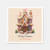 クリスマスジンジャーブレッドハウス スタンダードカクテルナプキン (正面)