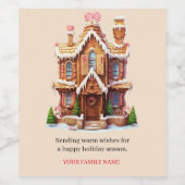 クリスマスジンジャーブレッドハウス ワインラベル (シングルラベル)