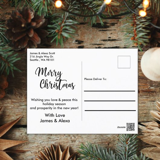 クリスマスジンジャーブレッドバス引っ越しました シーズンポストカード