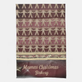 クリスマスジンジャーブレッドパーソナライズされたクッキー キッチンタオル (縦)
