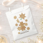 クリスマスジンジャーブレッドパーソナライズされたクッキー フェイバーバッグ (クリップ留めされた状態)