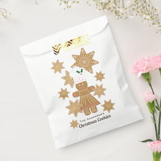 クリスマスジンジャーブレッドパーソナライズされたクッキー フェイバーバッグ (封をした状態)