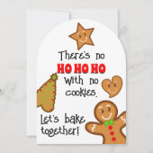 クリスマスジンジャーブレッドパール – ベーキングパーティー 招待状 (正面)