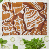 クリスマスジンジャーブレッドビスケット キッチンタオル (折り畳み)