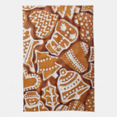 クリスマスジンジャーブレッドビスケット キッチンタオル (縦)