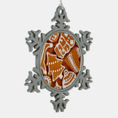 クリスマスジンジャーブレッドビスケット スノーフレークピューターオーナメント (左)