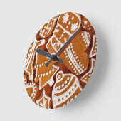 クリスマスジンジャーブレッドビスケット ラウンド壁時計 (傾斜)