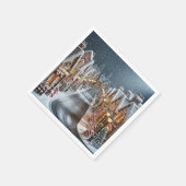 クリスマスジンジャーブレッドビレッジ スタンダードカクテルナプキン (角)