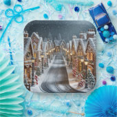 クリスマスジンジャーブレッドビレッジ ペーパープレート (パーティー)