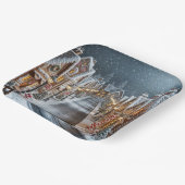 クリスマスジンジャーブレッドビレッジ ペーパープレート (傾斜あり)