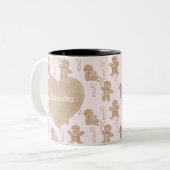 クリスマスジンジャーブレッドピンクカップ ツートーンマグカップ (正面左)