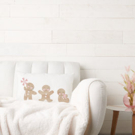 クリスマスジンジャーブレッドピンクスロークッション ランバークッション