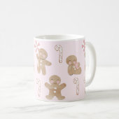 クリスマスジンジャーブレッドピンク コーヒーマグカップ (正面右)