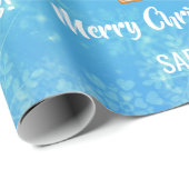 クリスマスジンジャーブレッドブラウンサンタのパーソナライズ名 ラッピングペーパー (ロールコーナー)