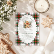 クリスマスジンジャーブレッドベビーシャワー招待状